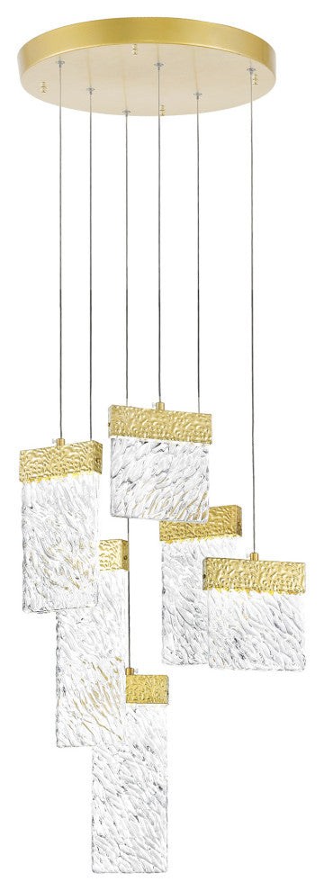Carolina LED Chandelier With Gold Leaf Finish