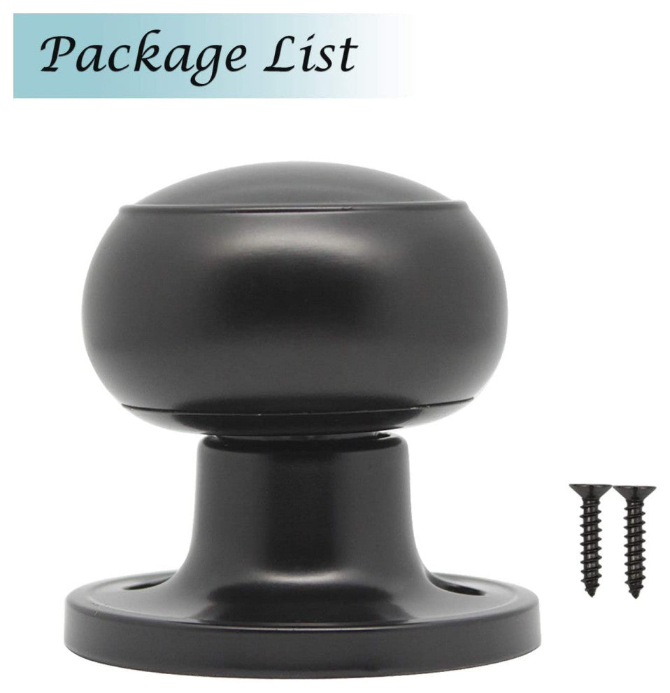 Modern Matte Black Dummy Door Knob, Set of 5
