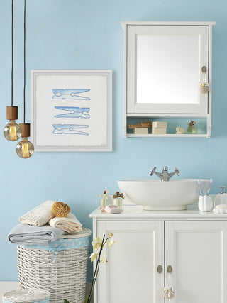 "Clothespins" Framed Painting Print, 24x24