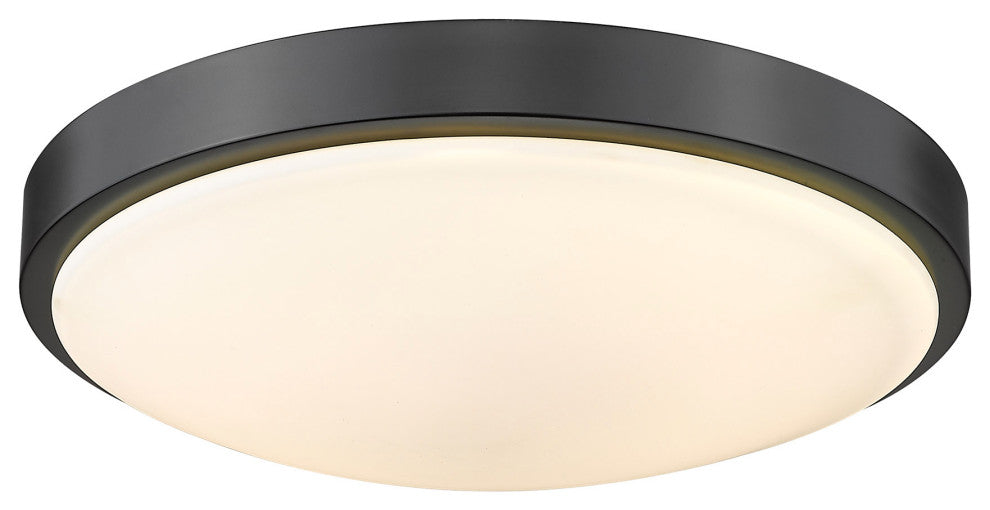 Gabi Flush Mount Matte Black With Opal Glass