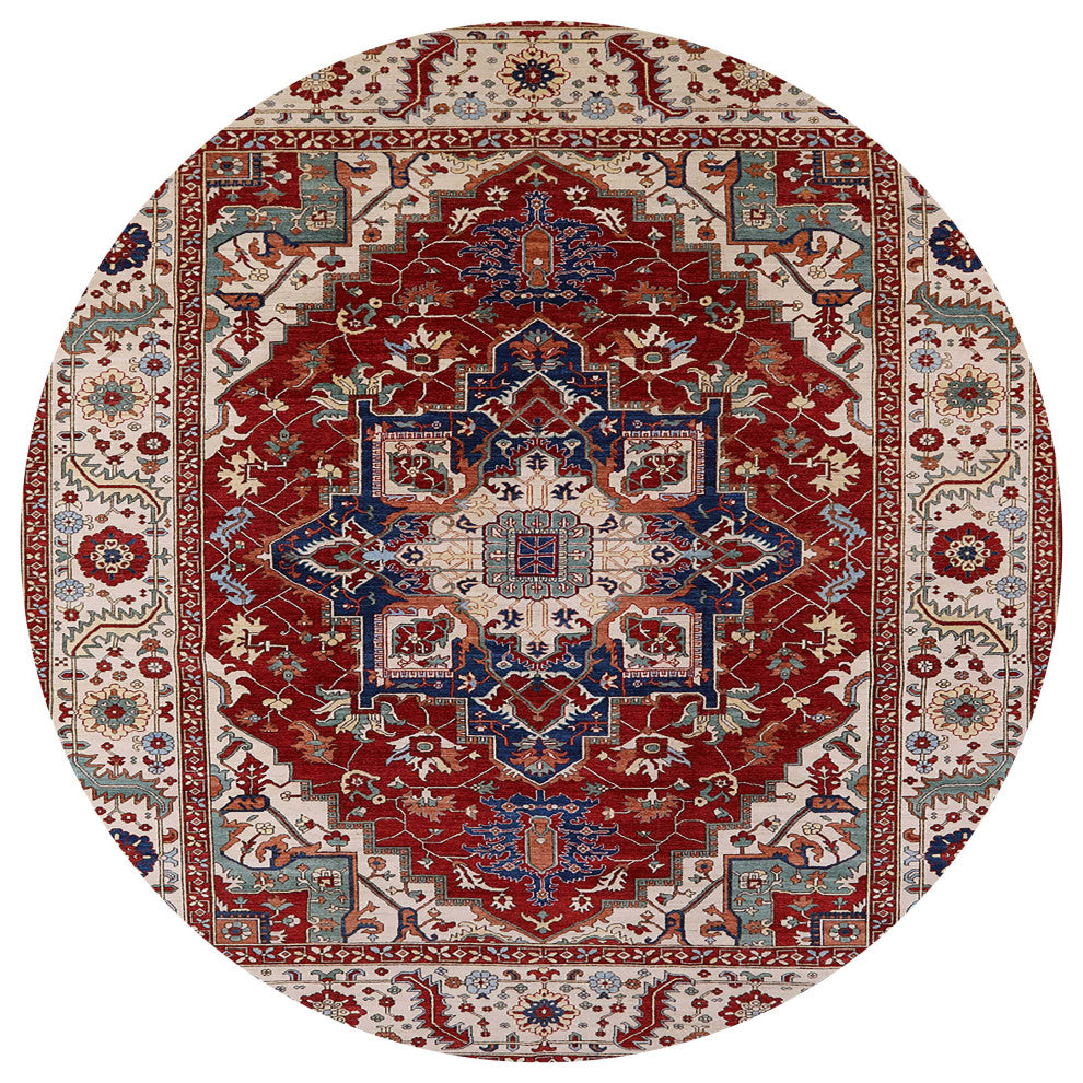 Ahgly Company Indoor Round Mid-Century Modern Area Rugs, 8' Round