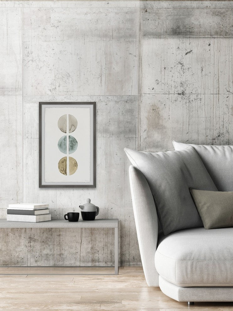 "Metallic Circles" Framed Painting Print, 8"x12"