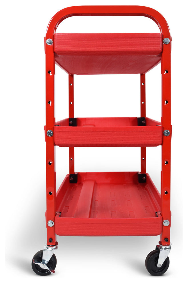 Luxor 3-Shelf Utility Cart, Red