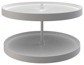 Polymer Full Circle 2-Shelf Lazy Susan for Corner Base Cabinet, White, 28"W