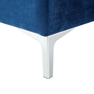 Jeannie Velvet Square Storage Ottoman, Navy