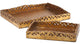 Wooden Trays, Set of 2, Gold