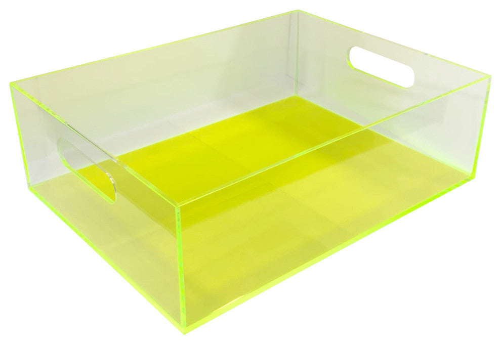 Neon Lucite Bin, Green
