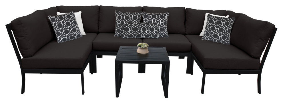 kathy ireland Madison Ave. 7 Piece Aluminum Patio Furniture Set 07c, Onyx