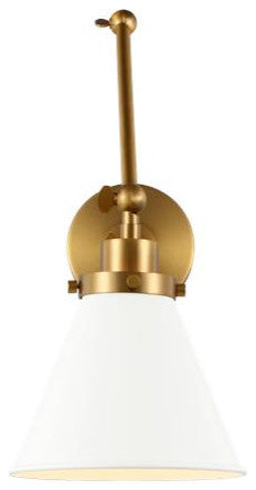 Generation Lighting, CW1151MWTBBS, Double Arm Cone Task Sconce, Matte White