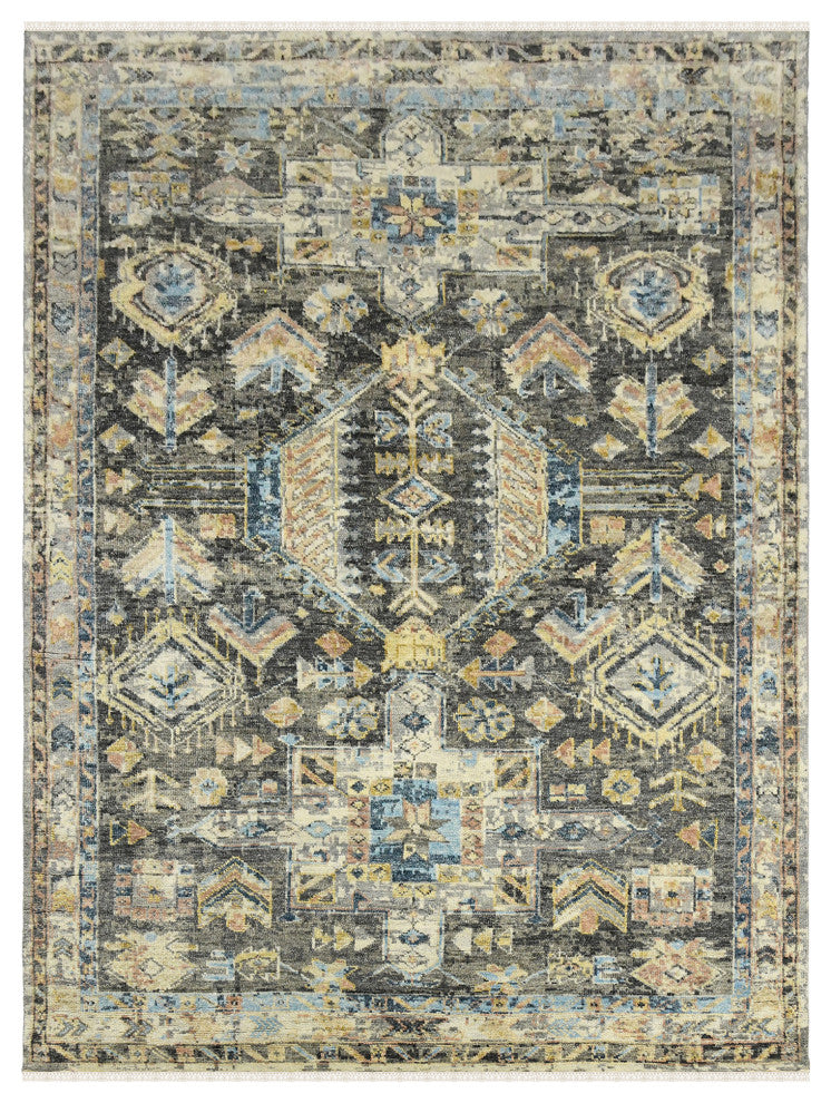 Willow Greenlee Area Rug, Gray, 2' x 3', Tribal
