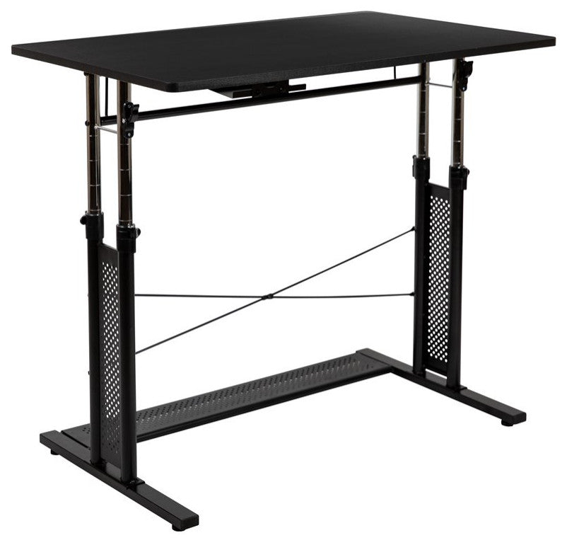 3-Piece Office Set, Black Computer Desk, Office Chair and Mobile Filing Cabinet