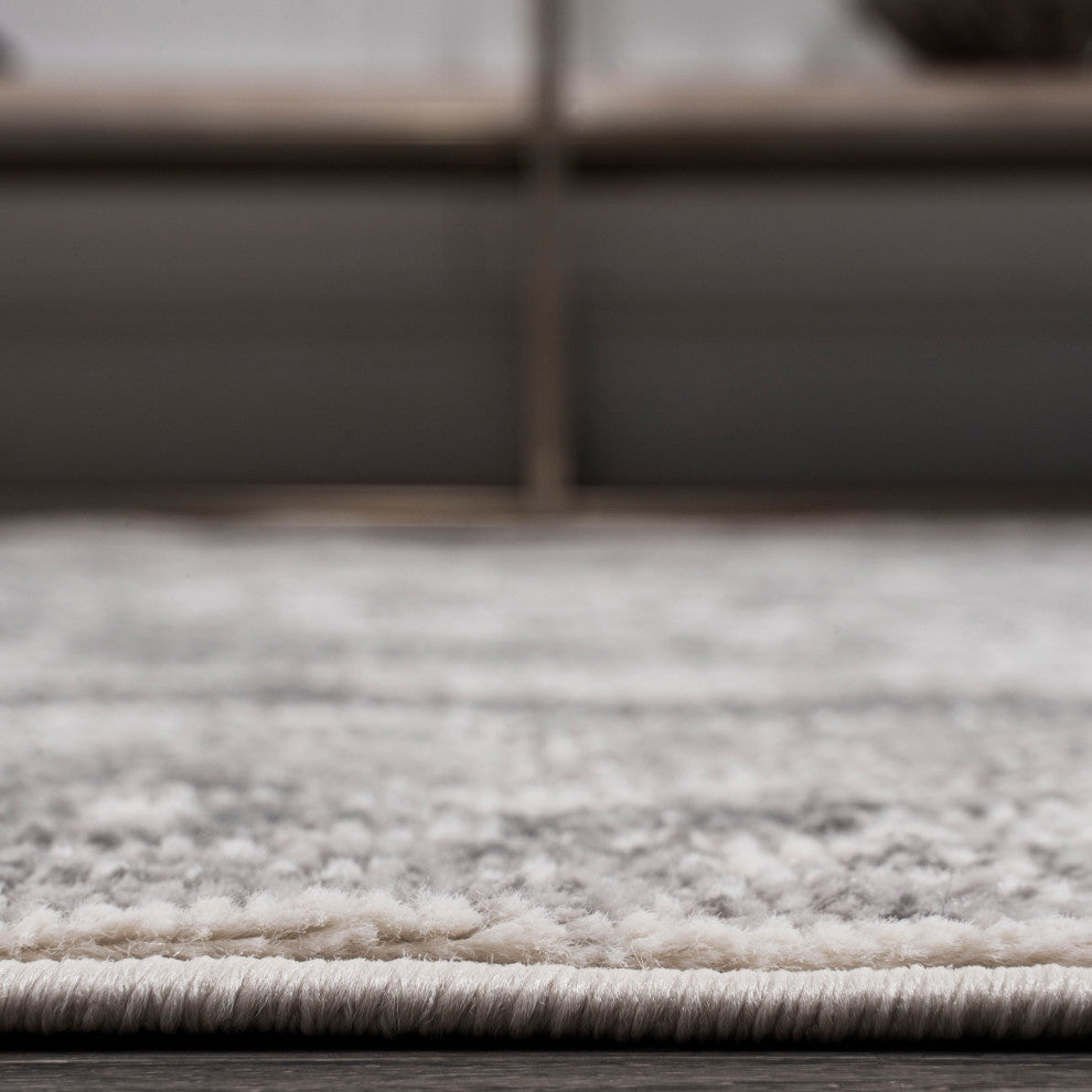 Rosalia Cottage Medallion Area Rug, Gray/Dark Gray, 8 X 10