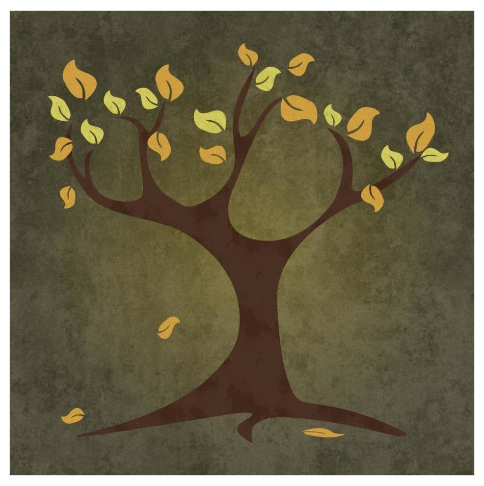 "Tree Autumn" Digital Paper Print by BG.Studio, 38"x38"
