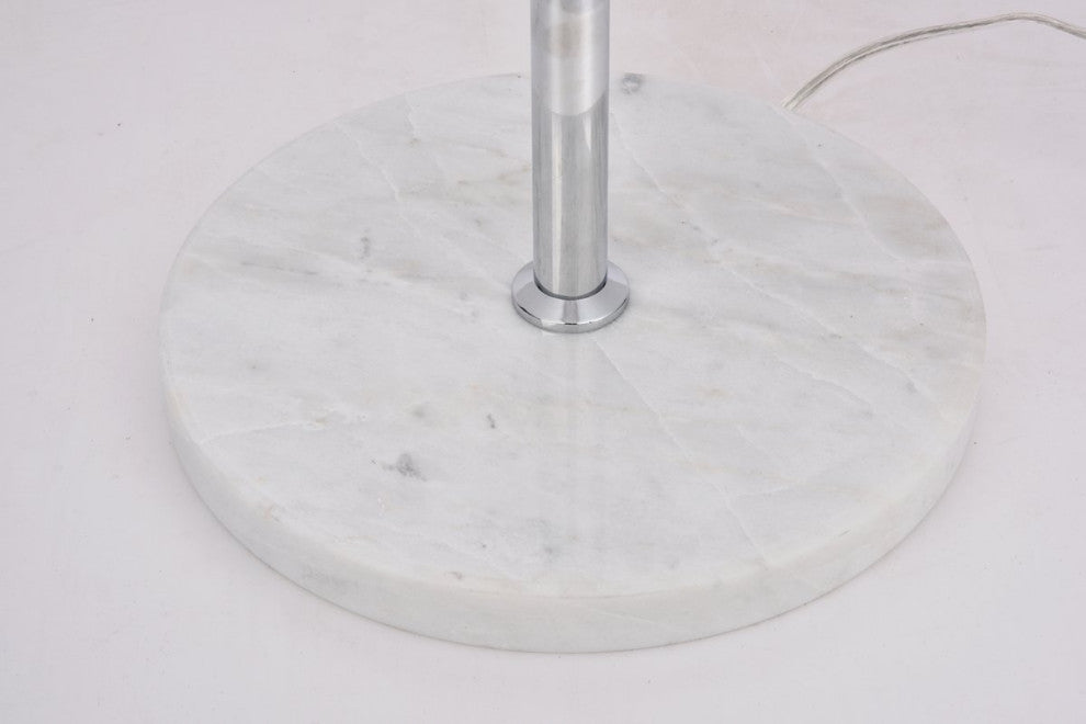 Midcentury Modern Chrome And Frosted White 1-Light Floor Lamp