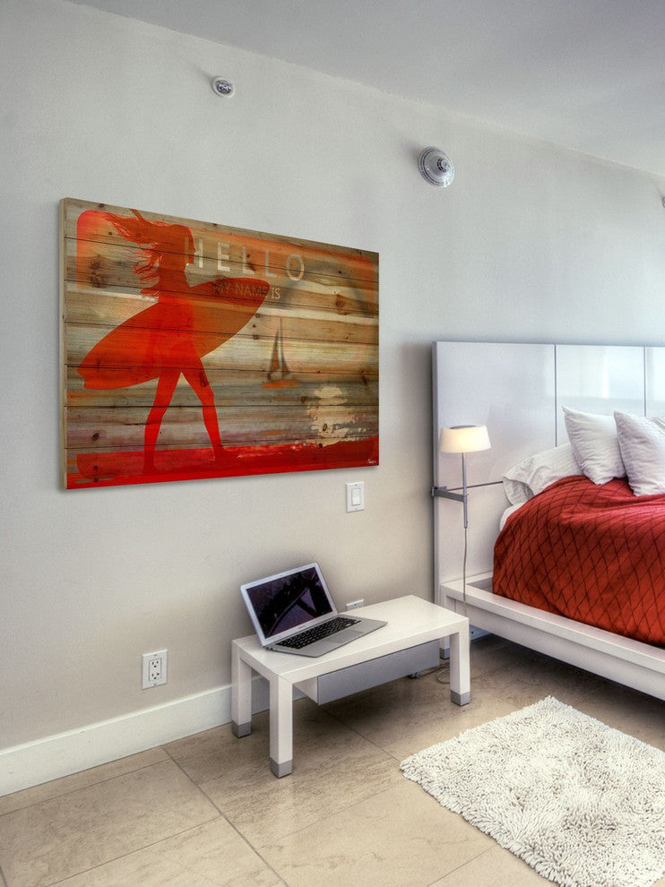 "My Name Is" Print on Natural Pine Wood, 36"x24"