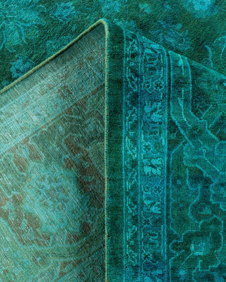 Overdyed, One-of-a-Kind Hand-Knotted Area Rug Green, 6'3"x9'1"