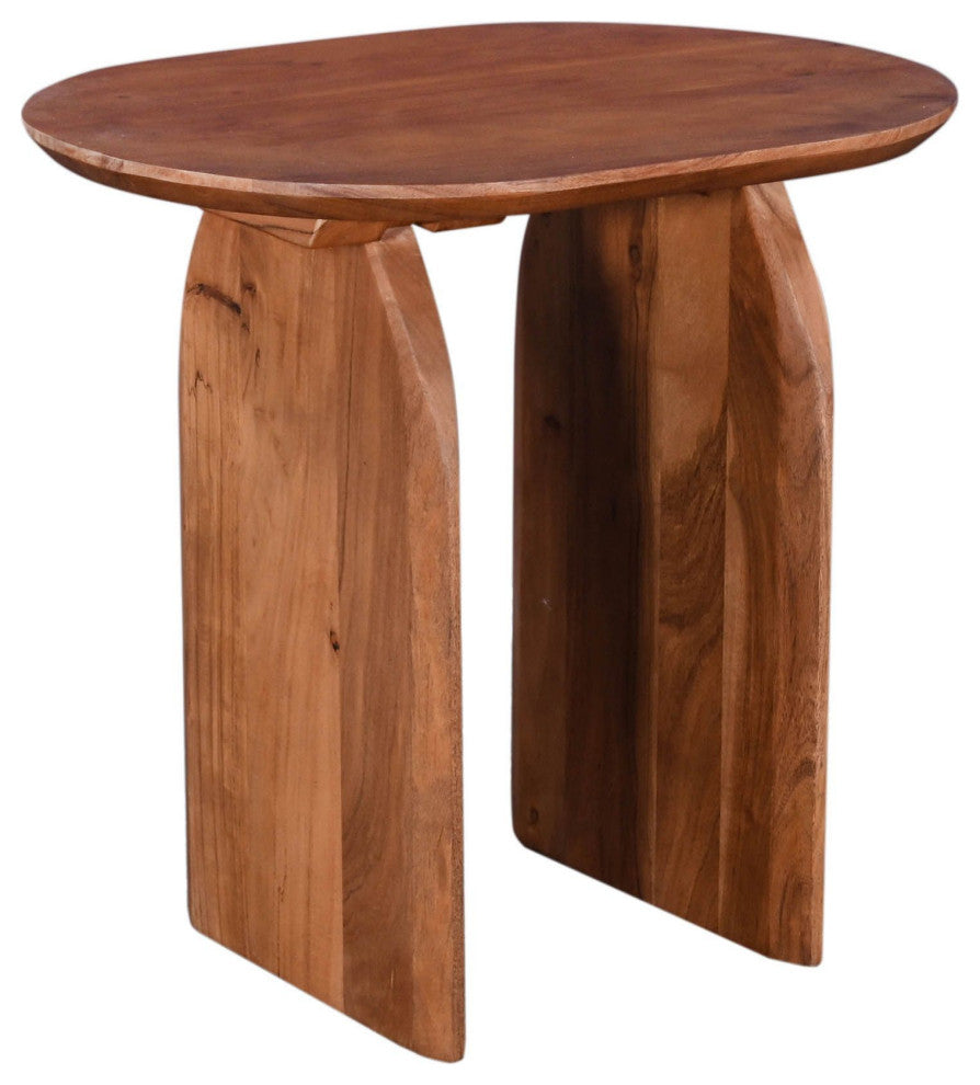 Kenzo Acacia Side Table, Pecan