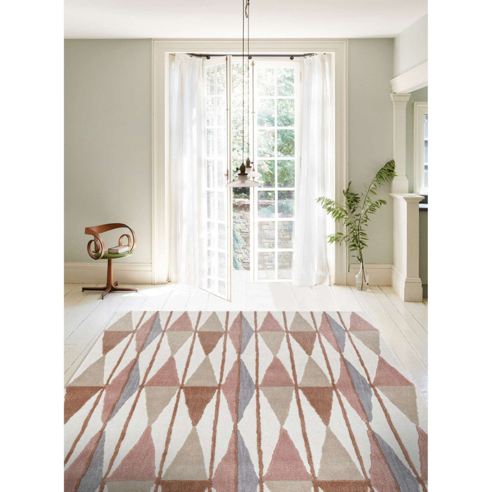 Retro Verve Area Rug, Rust, 5'x8'