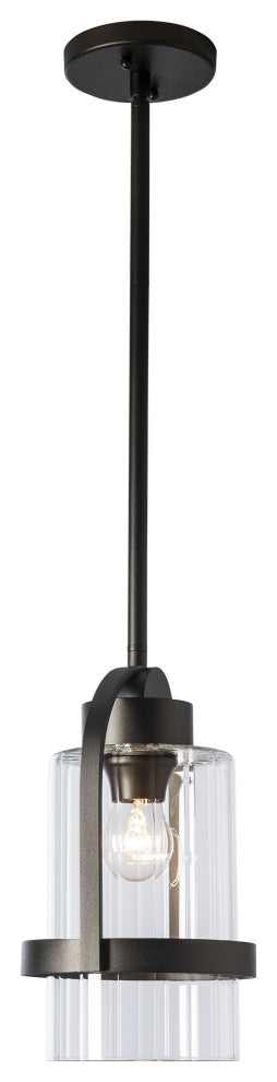 Alcove Outdoor Pendant Coastal Oil Rubbed Bronze Finish, Clear Glass
