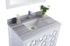 Laviva 313MKSH-36W-WS Mediterraneo 36" White Bathroom Vanity with White Stripes