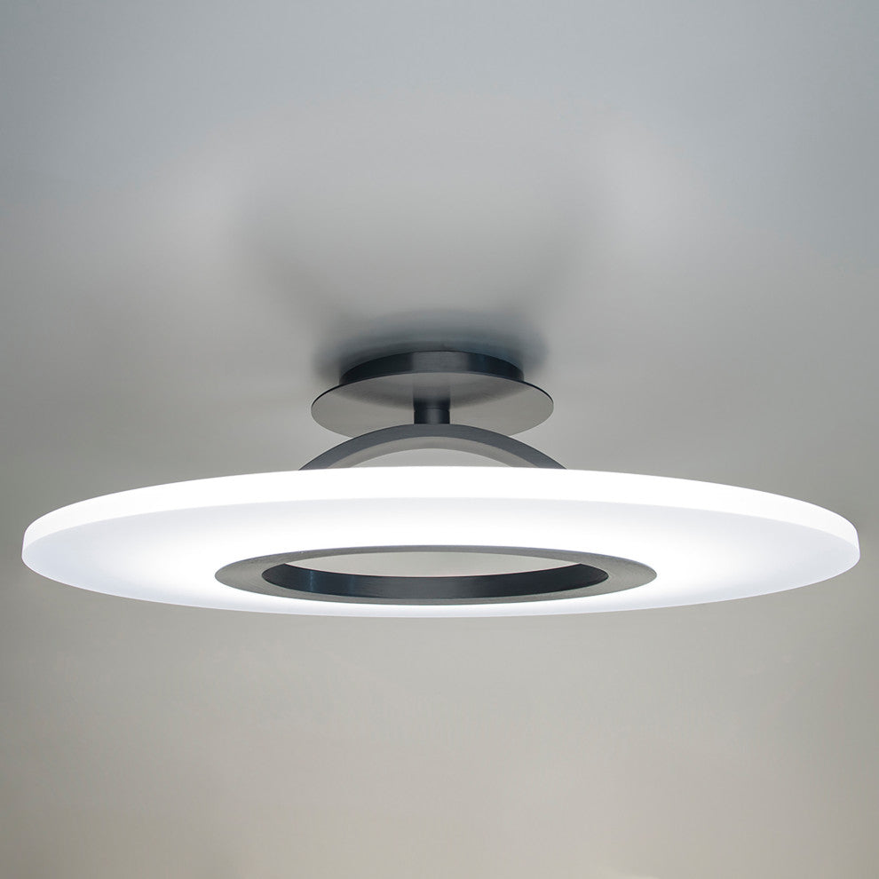 Elektron LED Semi-Flush Mount 3000K, Black, 20"