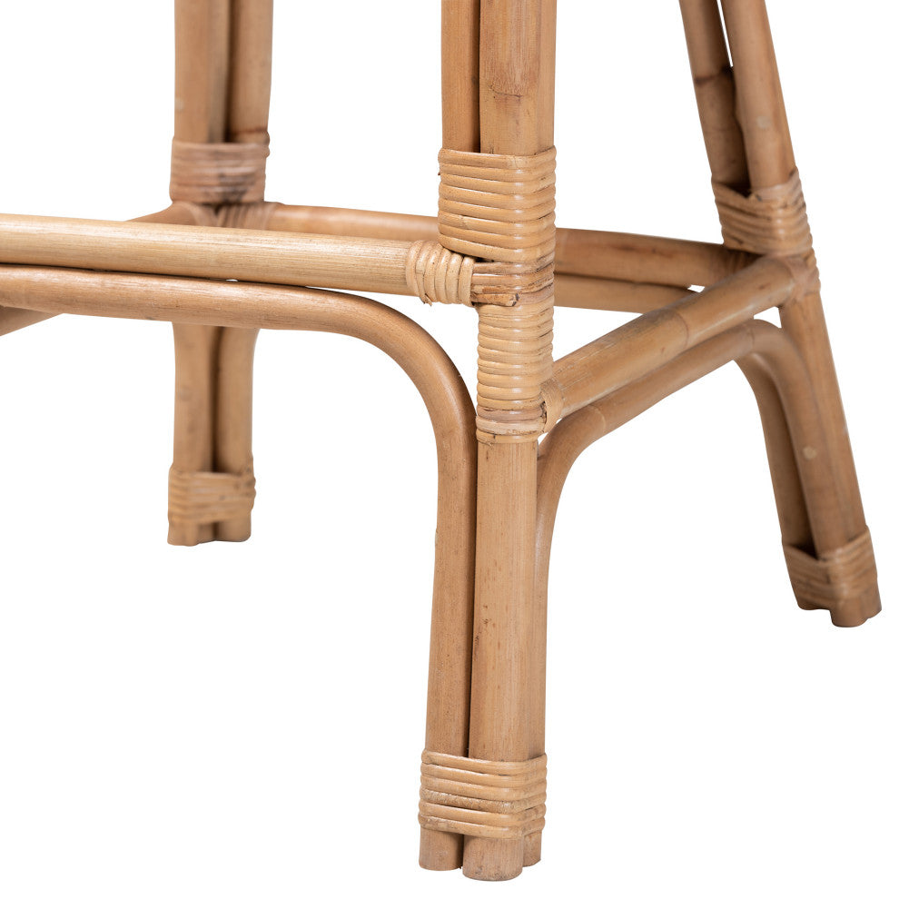 Neola Modern Bohemian Natural Rattan Bar Stool