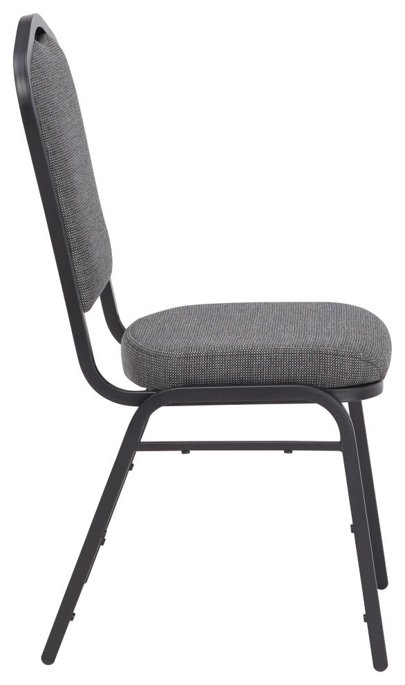 NPS 9300 Deluxe Fabric Stack Chair, Natural Greystone Seat/Black Frame