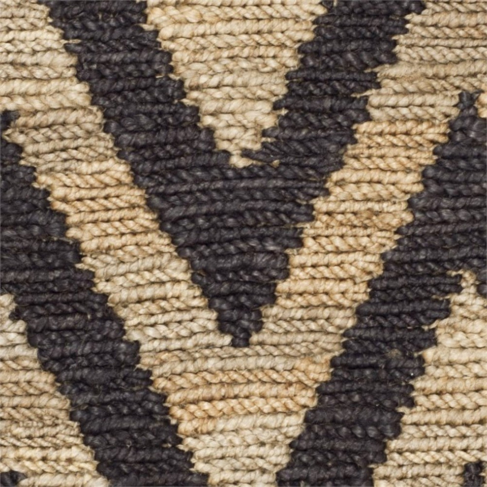 Safavieh Organica 6' X 9' Hand Knotted Jute Rug in Black and Natural