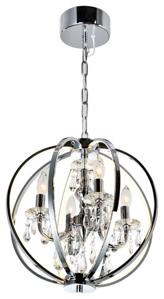 Abia 4 Light Up Chandelier With Chrome Finish