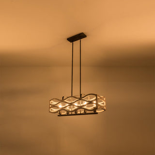 Coastal 5-Light Distressed Wood Chandelier Kitchen Island Pendant Light, Distressed