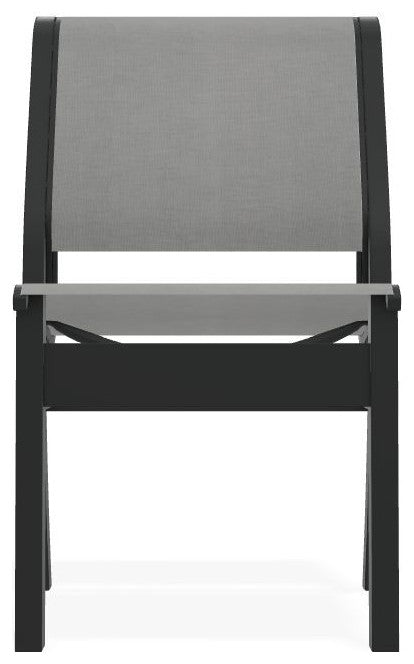 Leeward Sling Stackable Outdoor Dining Chair, Alloy/Graphite