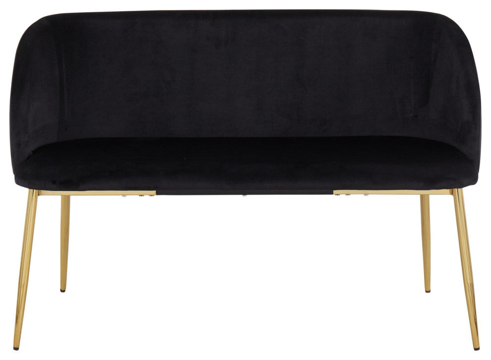 Fran Bench, Gold Steel, Black Velvet