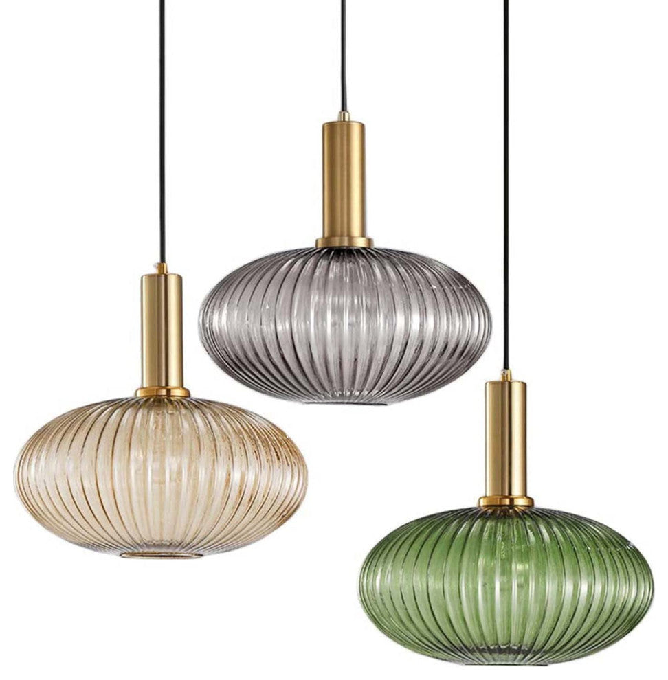 Modern Green Glass Pendant Light Led Mini Hanging Lamp