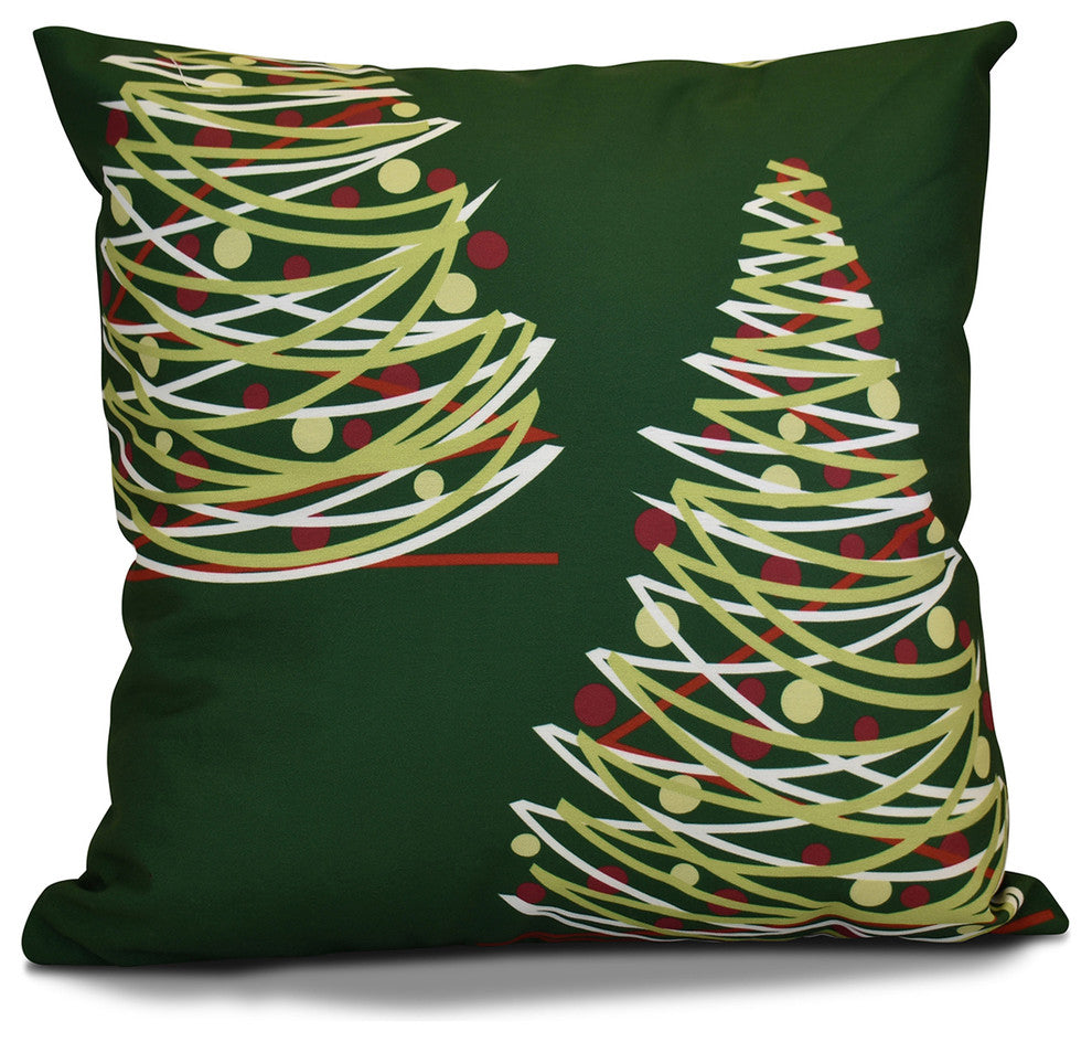 O Tannenbaum Pillow, Green, 18"x18"