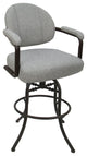 Swivel Tilt Metal Counter 26" 30" Bar Stool M-70, Hemsath Slate - Brown, 26"