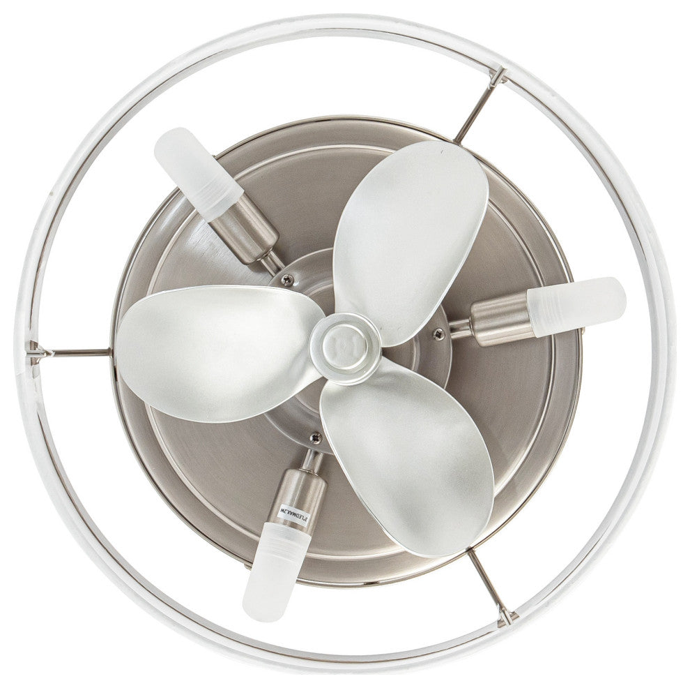 Whose Lamp 12.6-inch Modern Sand Nickel Small Flush Mount Ceiling Fan