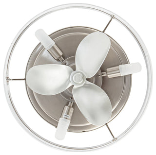 Whose Lamp 12.6" Modern Sand Nickel Small Flush Mount Ceiling Fan