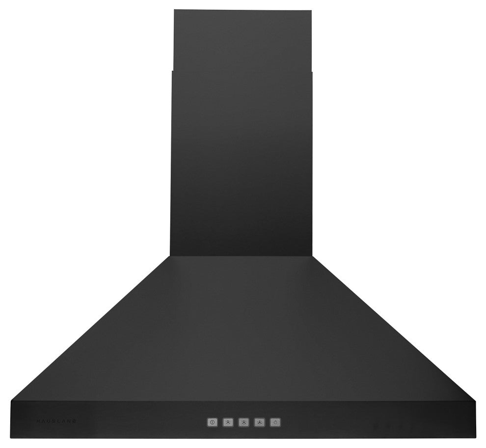 Hauslane | Chef Series Range Hood WM-530SS Pro European Style Kitchen Extractor, Matte Black, 30"