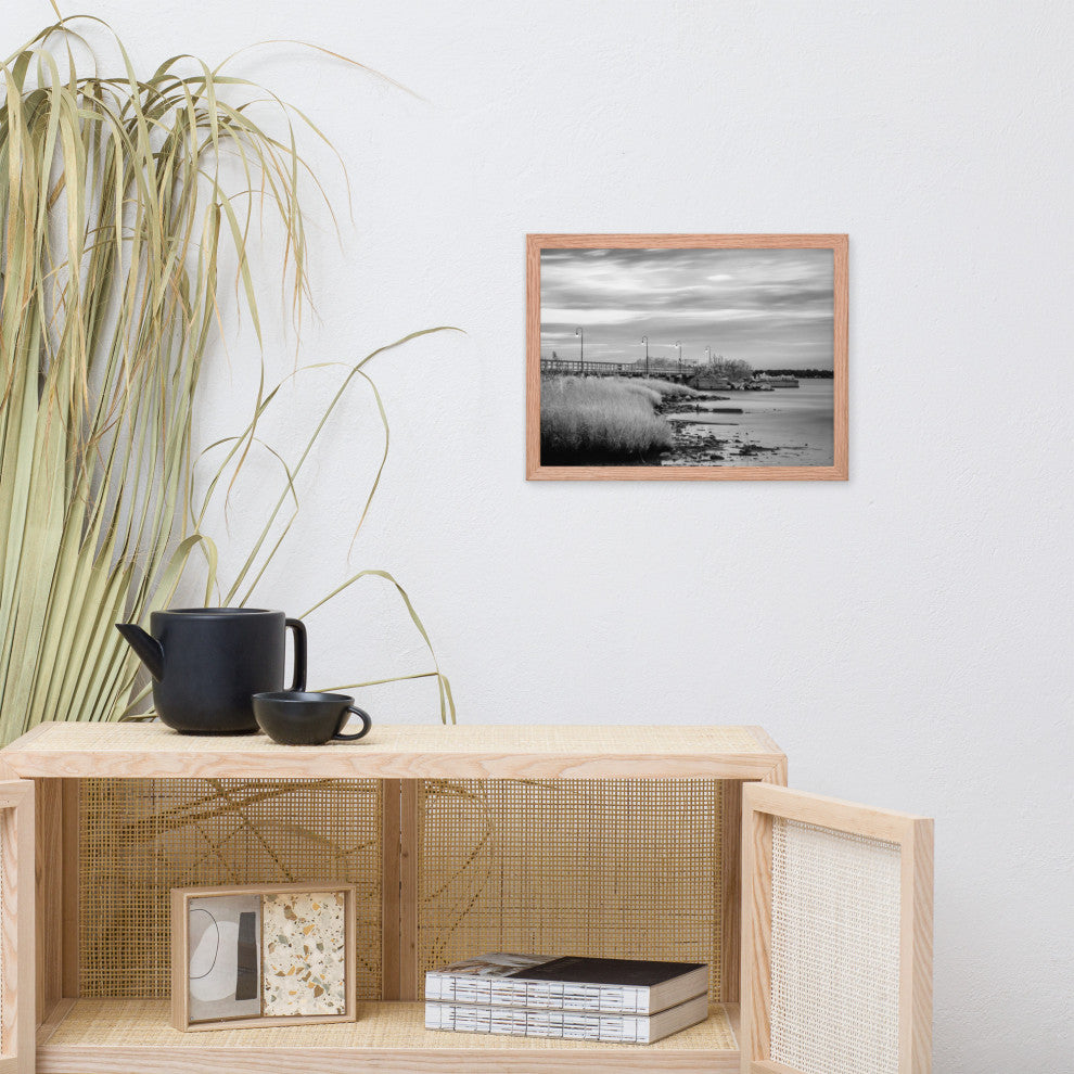 Historic New Castle 2 Coastal Landscape Framed Photo Paper Wall Art Prints, Red Oak, 12" X 16"