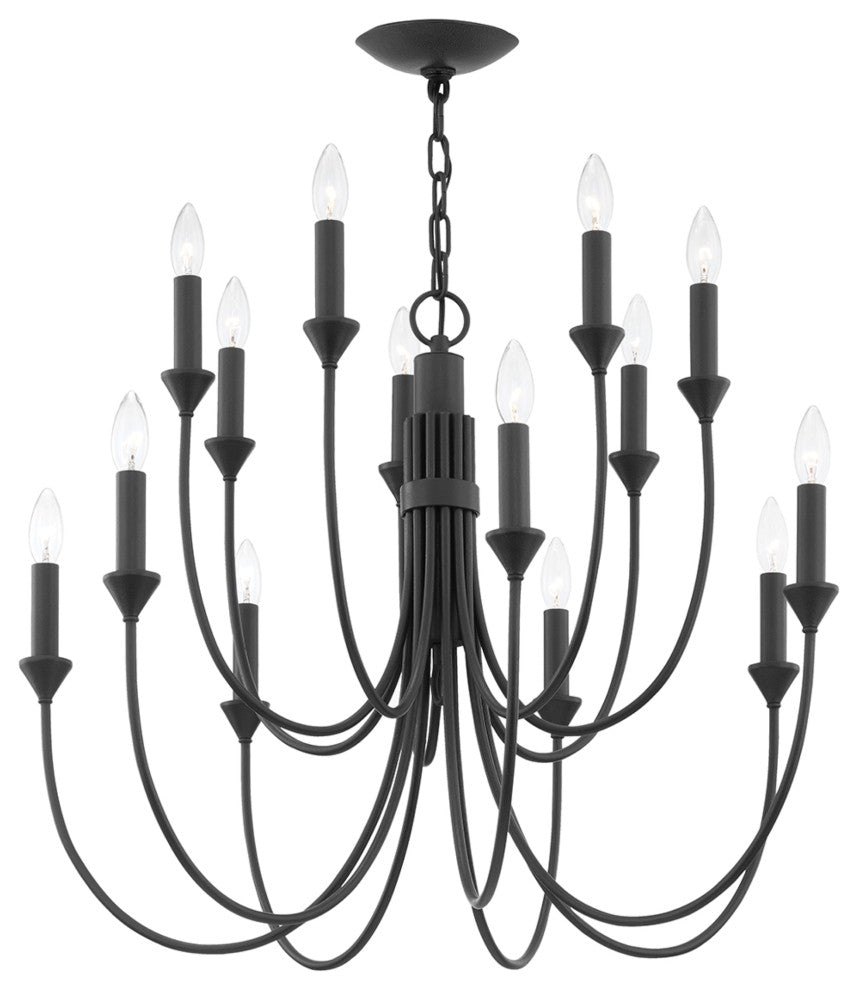 Cate 14 Light Chandelier Forged Iron Frame