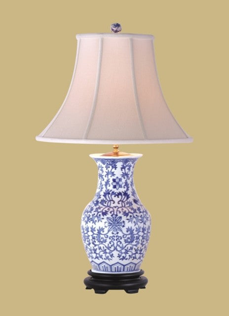 Garden Porcelain Jar Table Lamp, Blue and White