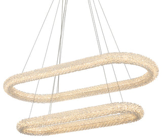 Elegant Lighting 3800G42L2 Bowen 42"W LED Crystal Ring Chandelier - Chrome