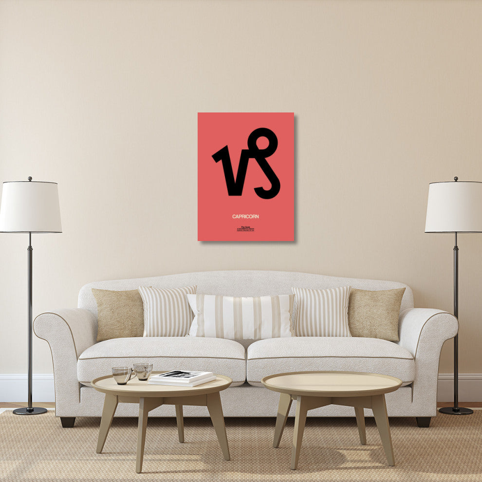 "Capricorn Zodiac Sign Black" Fine Art Print