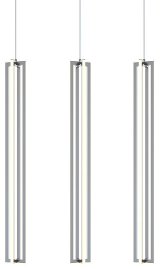 Cass 3 Light Medium Linear Pendant, Satin Nickel