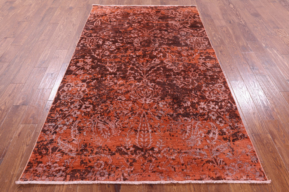 Modern Hand-Knotted Wool & Silk Rug 4' 9" X 7' 8" - Q12737