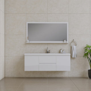 Paterno 60" Single Wall Mounted Bathroom Vanity With Sink, White