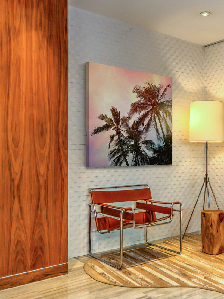Marmont Hill, "Palms and Sunset" by Sylvia Cook Painting Wrapped Canvas, 32x32