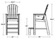 Polywood South Beach Lifeguard Chair, Slate Gray