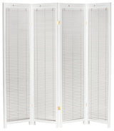 6' Tall Adjustable Shutter Room, White, 4 Panel