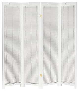 6' Tall Adjustable Shutter Room, White, 4 Panel